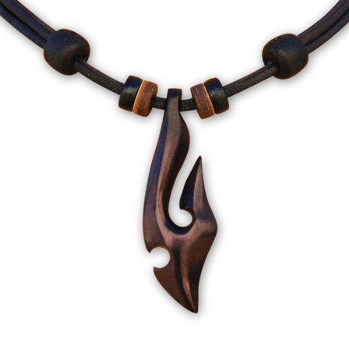HANA LIMA Halskette Surferkette handgefertigt Hei Matau Maori Neuseeland Herren Damen Lederkette Surferhalskette von HANA LIMA
