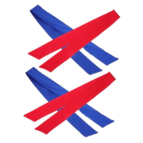 HANABASS 1 Satz Sportliche Haarbänder Für Frauen Teiliges Atmungsaktiven Schweißabsorbierenden Stirnbändern Rot Und Blau Für Sport Und Haarschmuck 4 Stück von HANABASS