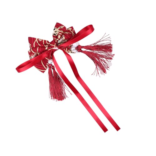 HANABASS 1 Stück Chinesischer Haarschmuck für Mädchen Haarschleifen Clip im Bogen Design Traditioneller Stil für Chinesische Neujahr mit Quasten für Feste und Besondere Anlässe von HANABASS