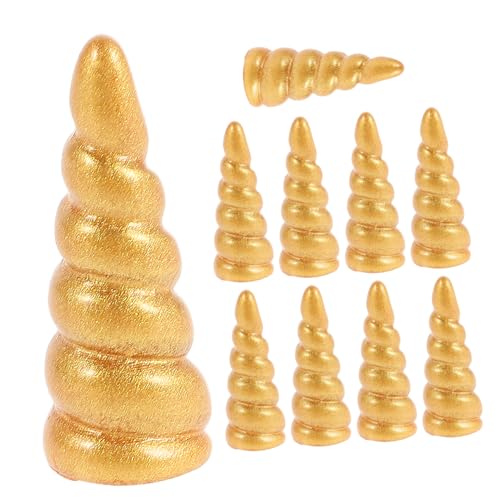 HANABASS 10stücke Einhorn-hörner Für Diy Haarspangen Kopfschmuck-ornamente Goldene Glitzernde Einhorn-thema Haarschmuck Für Festliche Verzierungen von HANABASS
