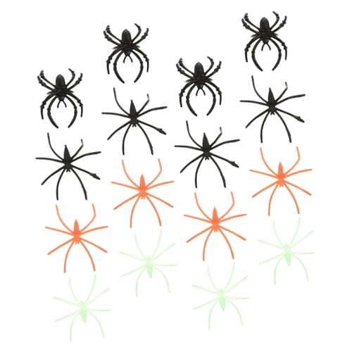 HANABASS 100 Stück Teiliges Halloween Spinnen Deko Leuchtende Kunststoff Spinnenringe Gruselige Nachtlicht Spinnen Schmuck Leichte Party Accessoires für Halloween Karneval und Mottoparty von HANABASS