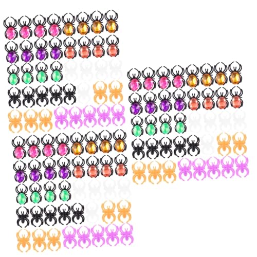 HANABASS 120 Stück Teiliges Halloween Kunststoff Finger Ring Spinnenform Bunte Fingerdekoration Party Mitgebsel Sicher und Verstellbar für Kostüm und Verkleidung von HANABASS