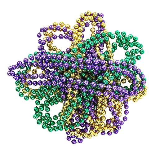 HANABASS 15 Stück Teiliges Buntes Perlenketten Runde Perlen Farbenfrohe Modeschmuck Ketten für Karneval Party und Festliche Anlässe Langlebige Sichere Festival Schmuckdekoration von HANABASS