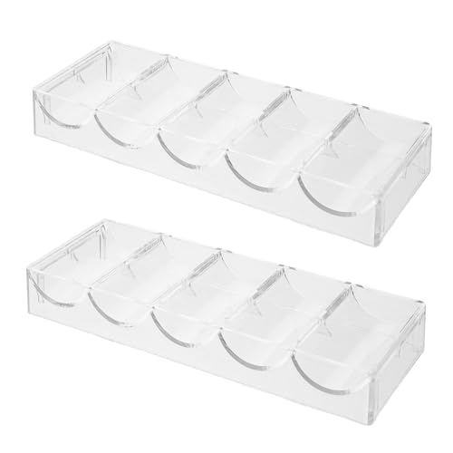 HANABASS 2 Stück Chip-Box Chip-Fall Chipsschalen Chipsregal Chipplatte Poker-chip-Rack Chipspeicher Chips-Platte Chiphalter Tabletts Für Chip-Organizer Acryl Transparent von HANABASS
