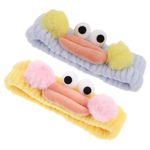 HANABASS 2stücke Plüsch-haarband Mit Großen Augen Für Gesichtwaschung Cartoon-design Elastisch Und Bequem Für Make-up Spa Und Partys von HANABASS