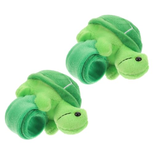 HANABASS 2 Stück Teiliges Plüsch Schildkröten Slap Armband Weiches Tier Armband mit Baumwollfüllung Sichere und Erwachsenen Handgelenksdekoration für Partys und Kostümveranstaltungen von HANABASS