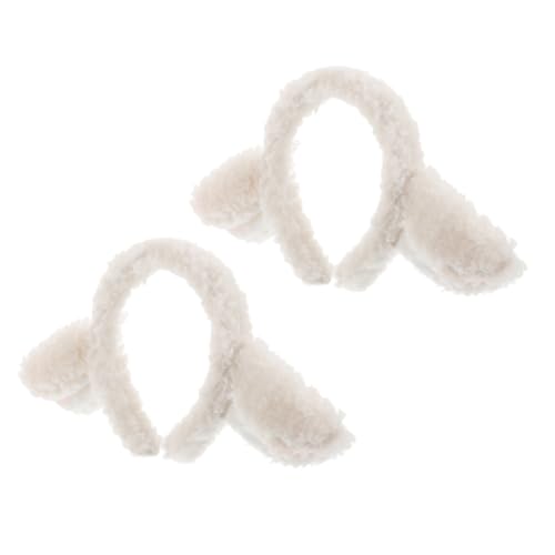 HANABASS 2stücke Schafohren-stirnband Für Weichem Plüschmaterial Cartoon- -ohr-haarband Süßes Stirnband Mit Tiermotiven Für Junge Mädchen von HANABASS