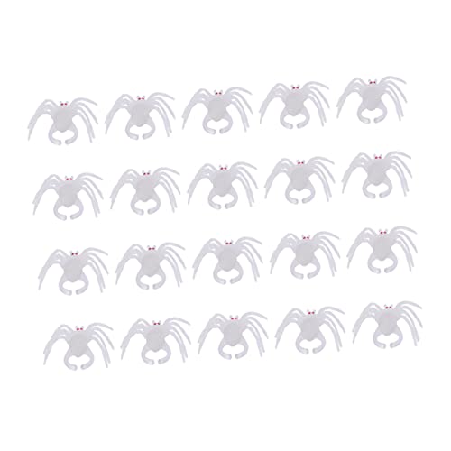 HANABASS 20 Stück Nachtleuchtende Plastik Spinnenringe für Halloween Deko Requisiten für Partys und Festivals Spinnen für Gruselige von HANABASS