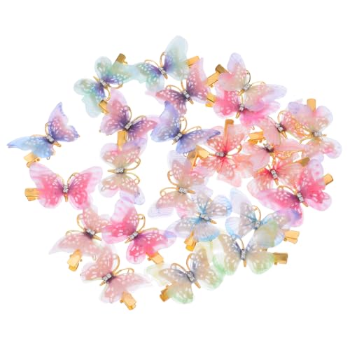HANABASS 24 Stück Haarklammern Schmetterlings Haarspangen für Mädchen Leichte und Haltbare Haarschmuck Accessoires für Partys und Halloween Dekoration mit Einzigartigem Design und Sanfter von HANABASS