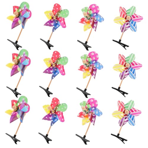 HANABASS 24 Stück Teiliges Windrad Haarspangen für Damen und Mädchen Robuste Entenschnabel Haarklammern Rutschfest Vielseitig Einsetzbar für Alltag Party und Friseurbedarf von HANABASS