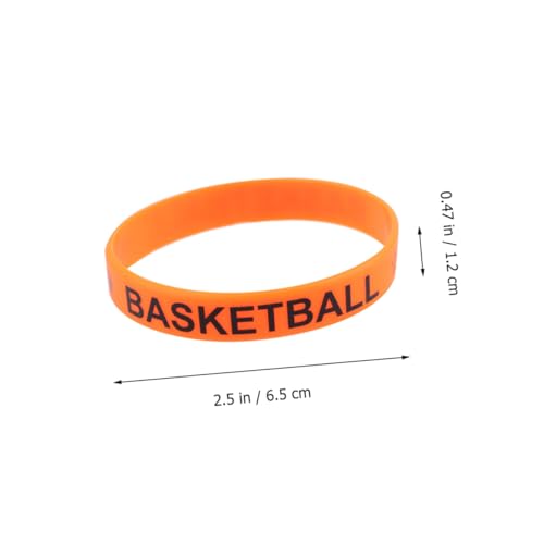 HANABASS 25 Stück Teiliges Basketball Silikonarmband mit Basketball motiv Einfarbig Bedruckte Partyarmbänder Strapazierfähige und Auffällige Wristbands für Themenpartys Karneval von HANABASS