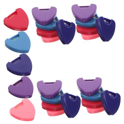 HANABASS 25 Stück Teiliges Mini Plektrum Aufbewahrungsbox Tragbarer Gitarrenpicks Organizer Dreieckige Plectrum Hülle für Banjo Bass Ukulele Stabiler Schutz Bunt Leicht zu Transportieren von HANABASS