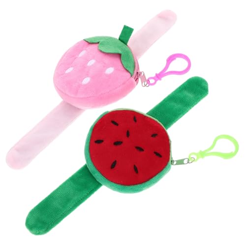 HANABASS 2Stücke Slap Armbänder mit Erdbeer und Wassermelonendesign Süße Slap Bänder für Partygeschenk und Spielpreise Angenehm zu Tragen und Langlebig von HANABASS