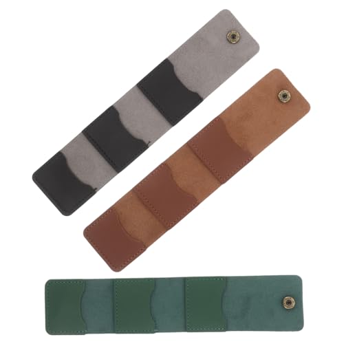 HANABASS 3 Stück Faltbarer Pu-Leder Plektrumhalter mit Fächern Kompakter Pick Organizer Beutel für Elektrische und Akustische Gitarren Tragbarer Plectrum Aufbewahrungsbeutel für Musiker von HANABASS