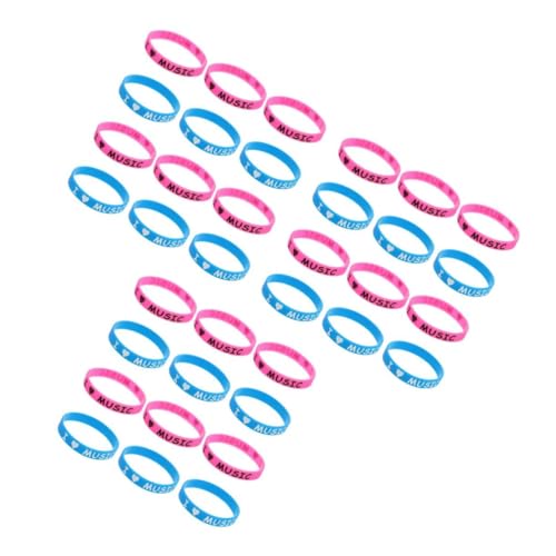 HANABASS 36 Stck. Teiliges Silikonarmbänder mit Eingraviertem I Love Music Hiphop Inspirierte Farbenfrohe Stretchbänder mit Einzigartigem Eingelassenem Design als Musik Party Favors und von HANABASS