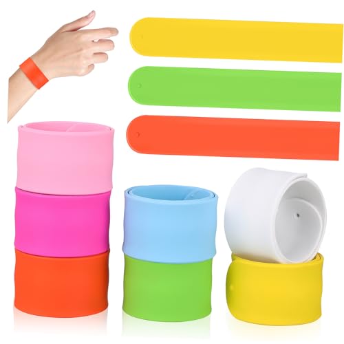 HANABASS 36 Stück Teiliges Silikon Slap Armband Bunte Flexible Schnapparmbänder für Party Favors Bequemes Einfach Anzulegendes Design für Geburtstage Halloween Ostern und Alltag von HANABASS