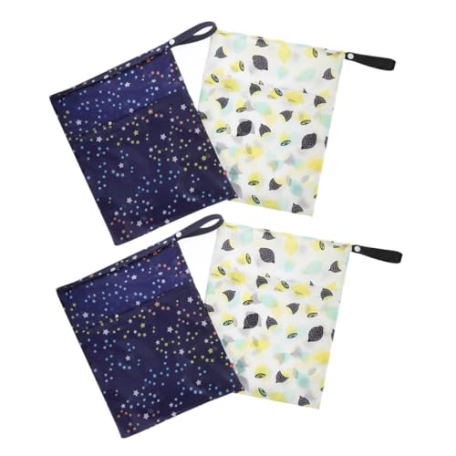 HANABASS 4 Stück Teiliges wasserdichte Wiederverwendbare Nasstaschen für Windeln Schwimmen und Ausflüge Waschbare Wet Dry Bags mit Vielseitigen Fächern für Wickeltasche Strand und Sport von HANABASS