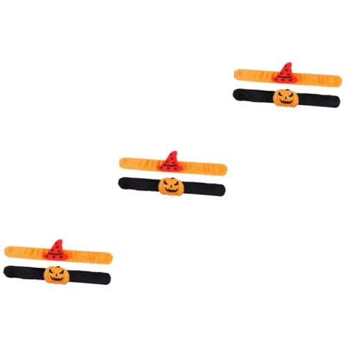 HANABASS 6 Stck. Halloween Slap Armbänder mit Kürbis und Hut Flexible Partydeko Einfache Handhabung Gruselige Halloween Accessoires für und Fotospaß von HANABASS