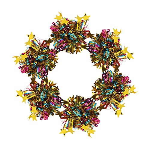 HANABASS 6 Stück Teiliges Cheerleader Pompons Handblumen mit Griff für Tanzaufführungen und Sportveranstaltungen Hochwertiges Material Leicht und Strapazierfähig von HANABASS