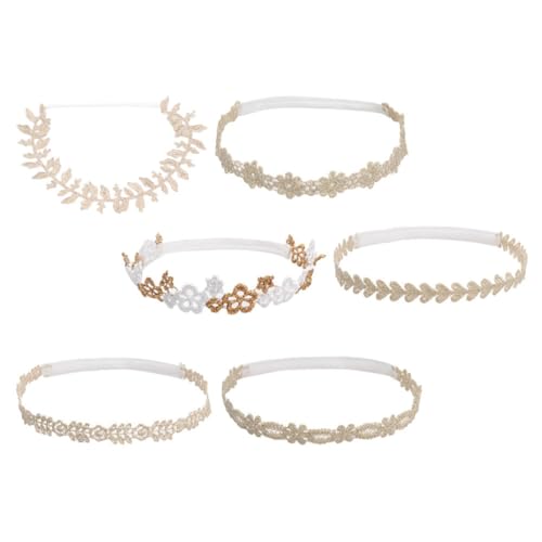 HANABASS 6stücke Blumen Stirnband Mit Spitze Für Kleinkinder Neugeborene Haarschmuck Accessoires Elastisch Leicht Tragbar von HANABASS