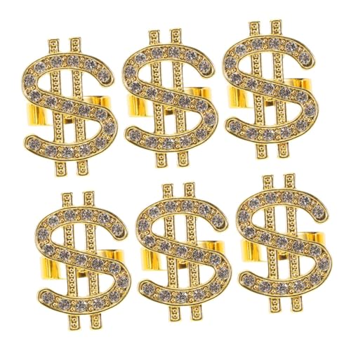 HANABASS 6stücke Teiliges Statement-ring Damen Modeschmuckringe Kostümringe Rapperschmuck Gothic-ringe Partyringe Rapper-kostümzubehör Rock-disco-kostümrequisiten von HANABASS