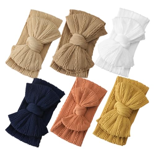 HANABASS 6stücke Weicher Stirnbänder Für Junge Mädchen Mädchen Mit Schleifen Neugeborenen Stirnband Haarband Aus Nylon Für Kleinkinder Accessoires Leicht Zu Reinigen von HANABASS