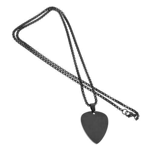 HANABASS Edelstahl Gitarre Plektrum Anhänger Halskette Charm Modisch Unisex Schmuck für Frauen Männer von HANABASS