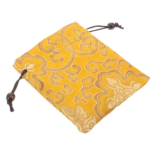 HANABASS Gesangsschalenzug chinesische Glücksmünzentüten Geldbeutel für Münzen Leere Duftsäckchen kleine Taschen für die Handtasche Reise-Schmuckbeutel chinesische glückstüte die Seide Gelb von HANABASS