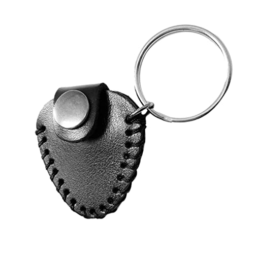 HANABASS Gitarrenplektrum-Aufbewahrungstasche Aus Rindsleder Tragbare Plektren-geldbörse Robust Für Täglichen Gebrauch Schwarz von HANABASS