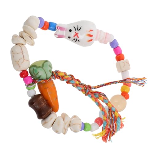 HANABASS Hasenarmband Bettelarmband Armbänder Schmuck Karotten Hasen Charm Glücksarmband Osterhasen Anhänger Kaninchen Freundschaftsarmband Osterhasen Dekorationen Keramik von HANABASS