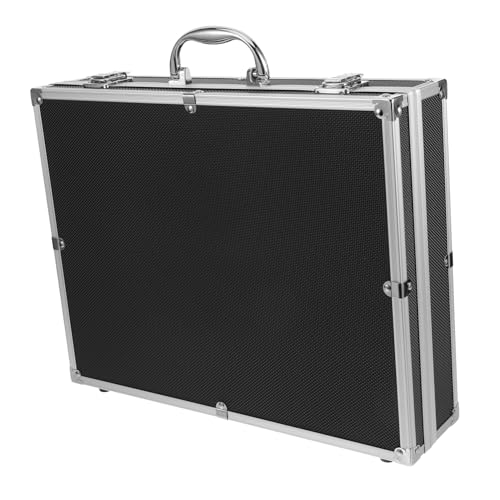 HANABASS Mikrofon Tragetasche aus Aluminium Tragbare Mikrofonbox mit Griff Hartschalenkoffer für Kabellose Mikrofone Mikrofon Organizer für Reisen Robust und Schützend von HANABASS