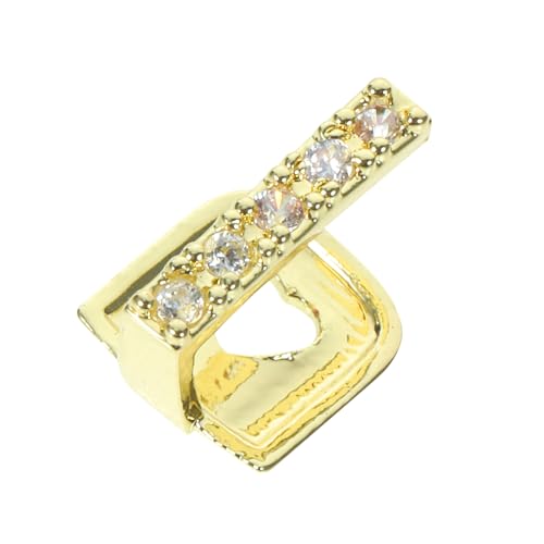 HANABASS Strass Zahngrill im Hip Hop Stil Goldene Grillzähne für Fasching und Halloween Wiederverwendbar Anpassbar Glänzend mit Strasssteinen für Männer und Frauen von HANABASS