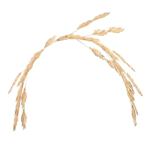 HANABASS Verstellbares Braut Haarband mit Metall Blattkrone Leichtes Elegantes Haarschmuck Accessoire für Hochzeit Party und Brautjungfern Komfortabler Flexibler Kopfschmuck in Gold von HANABASS
