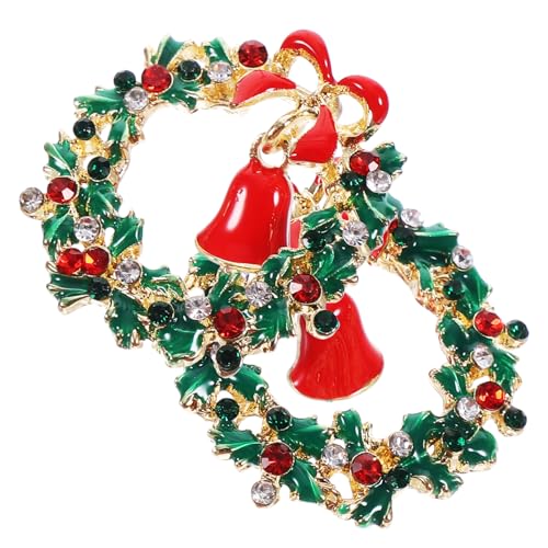 HANABASS Weihnachtsohrringe Damen Alloy Weihnachtskranz Design Glänzend Festliche Ohrstecker Xmas Schmuck von HANABASS