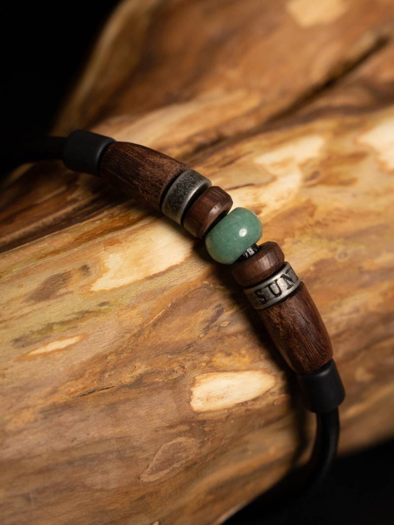 Surferarmband Lederarmband Damenarmband Herrenarmband Armband Herren Damen Mann Frau Länge Anpassbar Jade Unisex Nickelfrei Kiruna von HANALIMAde