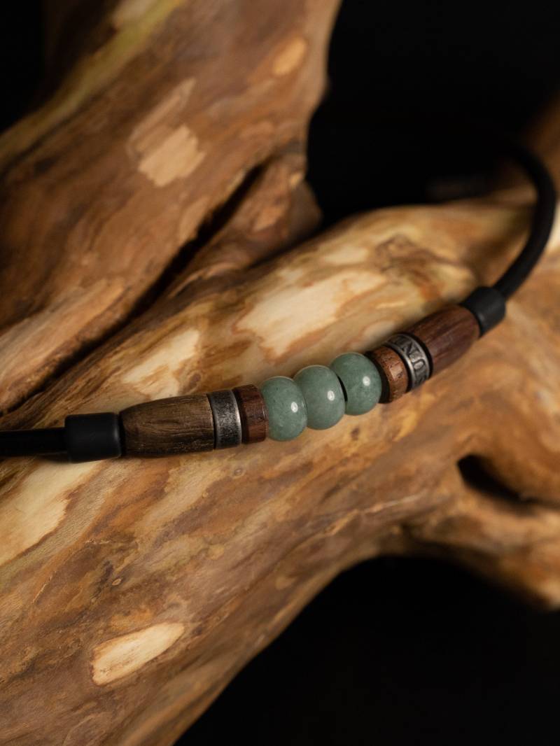 Surferkette Lederhalskette Damenhalskette Herrenhalskette Halskette Herren Damen Mann Frau Länge Anpassbar Jade Nickelfrei Unisex Kiruna von HANALIMAde