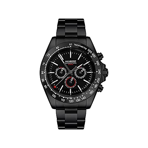 HANBORO Automatische mechanische Armbanduhr für Herren, Edelstahl, wasserdicht, leuchtend, 8881 schwarz HANBORO Automatische mechanische Armbanduhr für Herren, Edelstahl, wasserdicht, leuchtend, 8881 schwarz von HANBORO