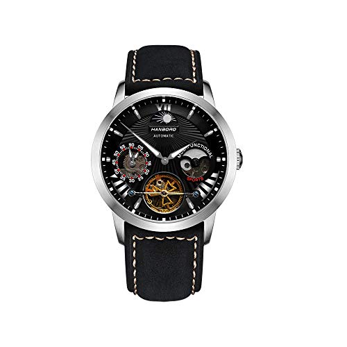 Hanboro 88749 Automatikuhr für Herren mit Lederband silber Hanboro 88749 Automatikuhr für Herren mit Lederband silber von HANBORO