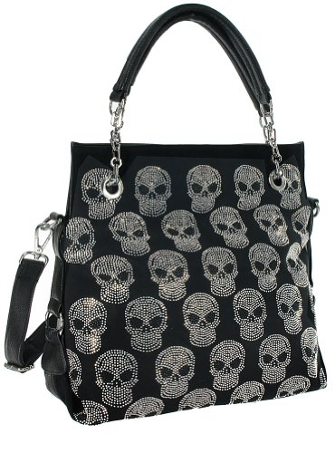 Modische Handtasche mit Totenkopf-Design und Strass von HANDBAG EXPRESS