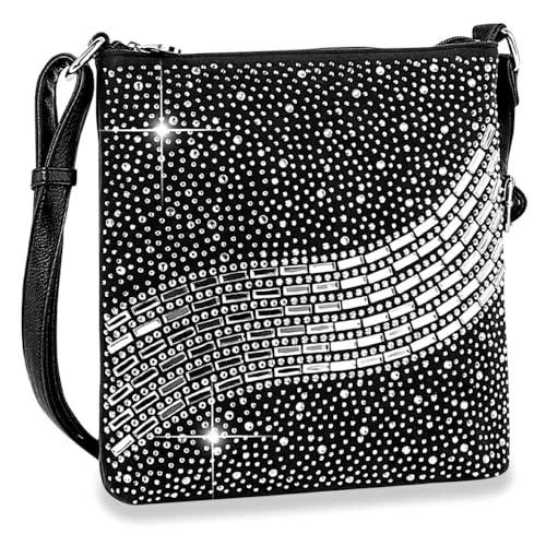 Umhängetasche mit gewelltem Strass-Design von HANDBAG EXPRESS