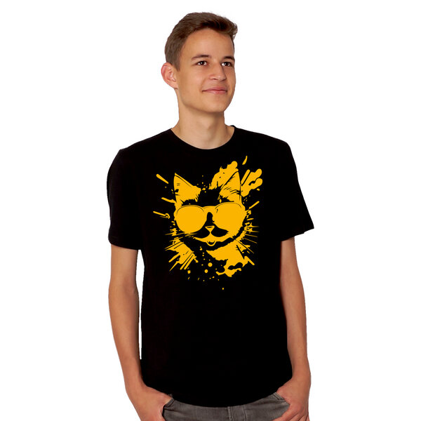 HANDGEDRUCKT "Cool Cat" Männer T-Shirt von EarthPositive von HANDGEDRUCKT