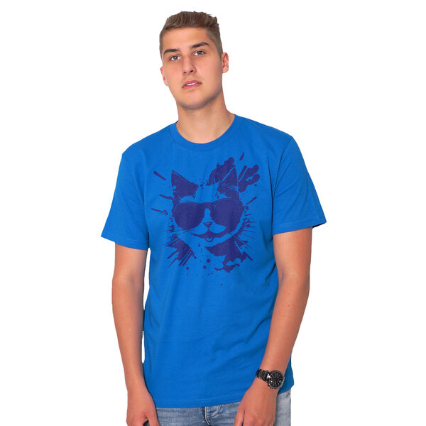 HANDGEDRUCKT "Cool Cat" Männer T-Shirt von EarthPositive von HANDGEDRUCKT