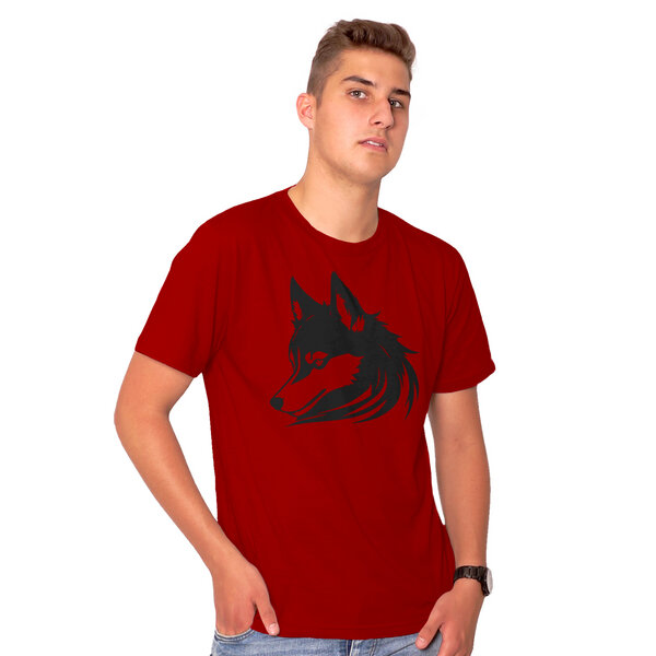 HANDGEDRUCKT "Wolf" Männer T-Shirt von EarthPositive von HANDGEDRUCKT