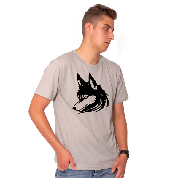 HANDGEDRUCKT "Wolf" Männer T-Shirt von EarthPositive von HANDGEDRUCKT