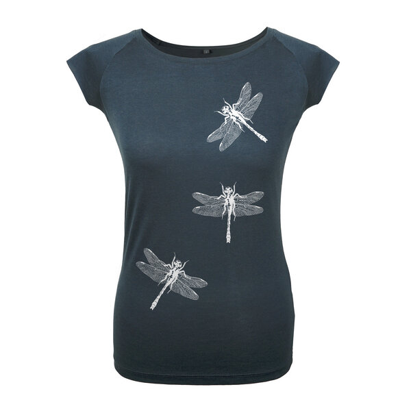 HANDGEDRUCKT "3 Azurjungfern" Bamboo Frauen T-Shirt von HANDGEDRUCKT