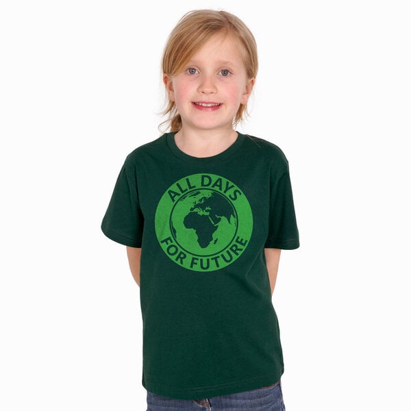 HANDGEDRUCKT "All Days For Future" Kinder T-Shirt aus Biobaumwolle (kbA) von HANDGEDRUCKT