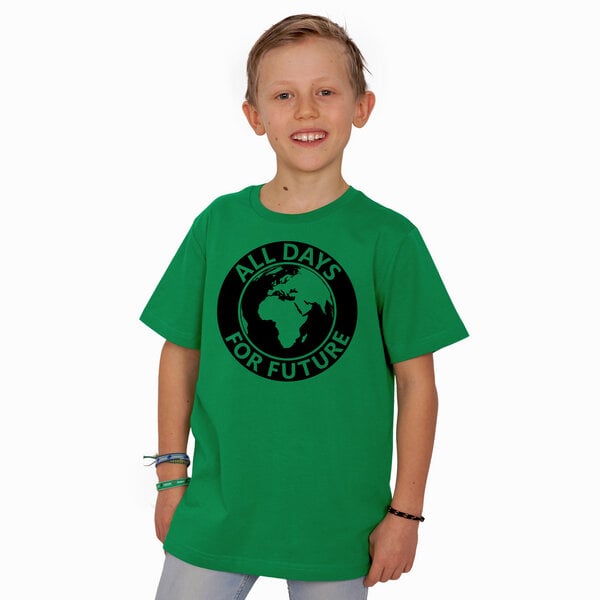 HANDGEDRUCKT "All Days For Future" Kinder T-Shirt aus Biobaumwolle (kbA) von HANDGEDRUCKT