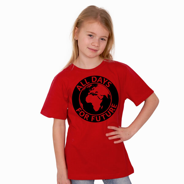 HANDGEDRUCKT "All Days For Future" Kinder T-Shirt aus Biobaumwolle (kbA) von HANDGEDRUCKT