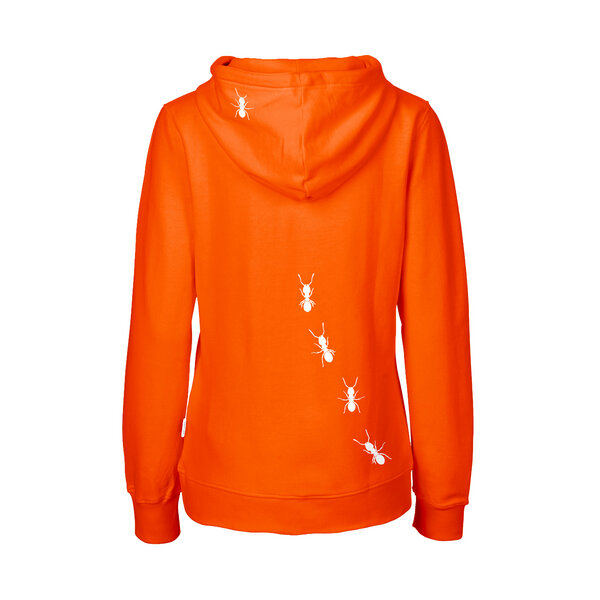 HANDGEDRUCKT "Ameisen" Frauen Zip-HOODY aus reiner Biobaumwolle (kbA) von HANDGEDRUCKT