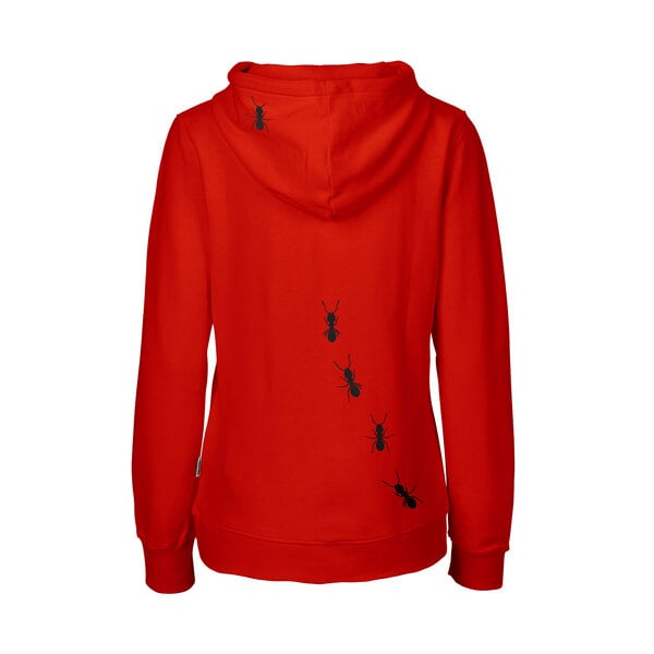 HANDGEDRUCKT "Ameisen" Frauen Zip-HOODY aus reiner Biobaumwolle (kbA) von HANDGEDRUCKT